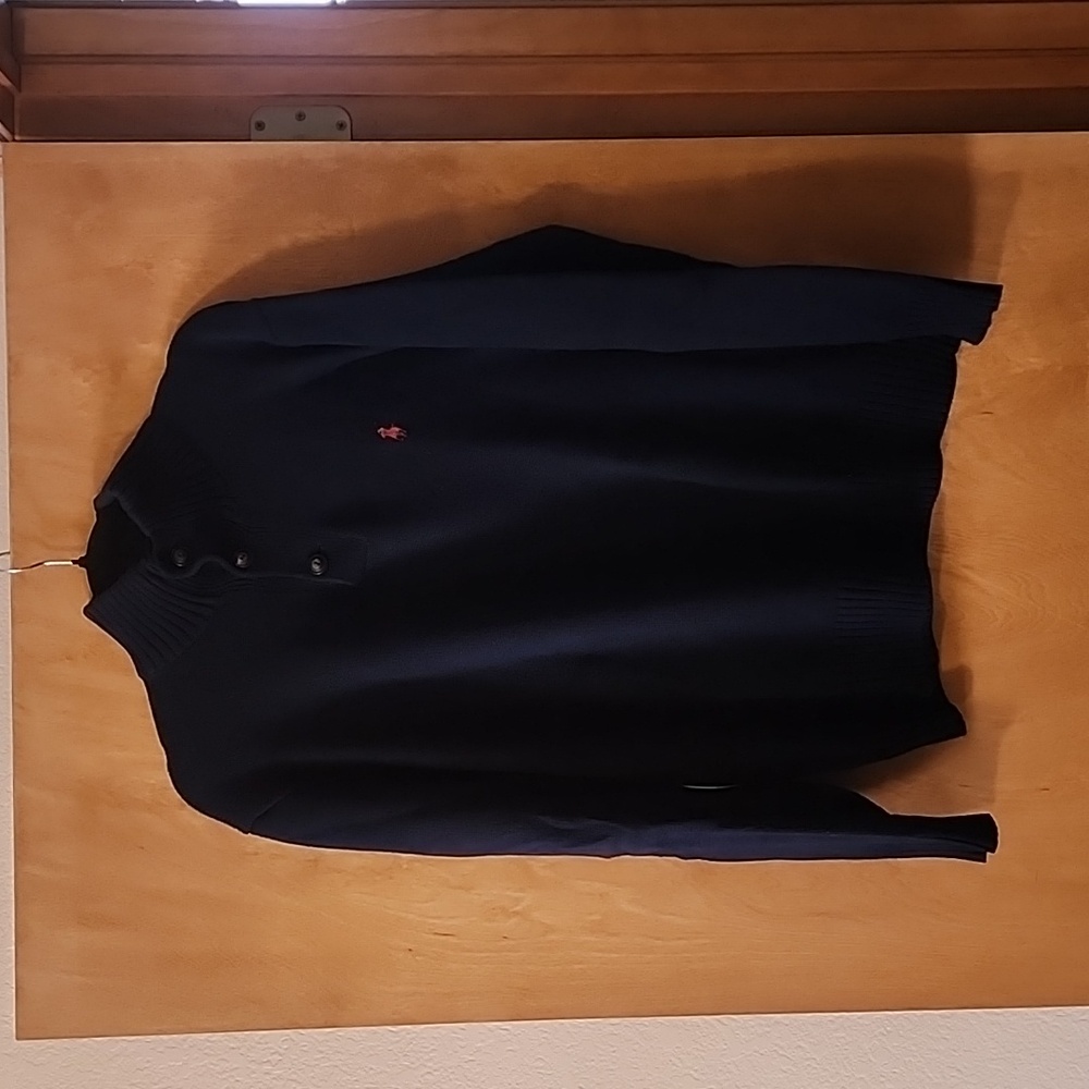 Mens Large Navy Blue Cotton Polo Ralph Lauren Sweater